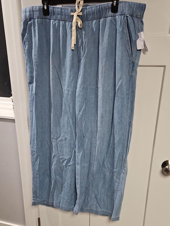 Nine West Pants - Nine West Light Blue Wide-Leg Pants with Drawstring